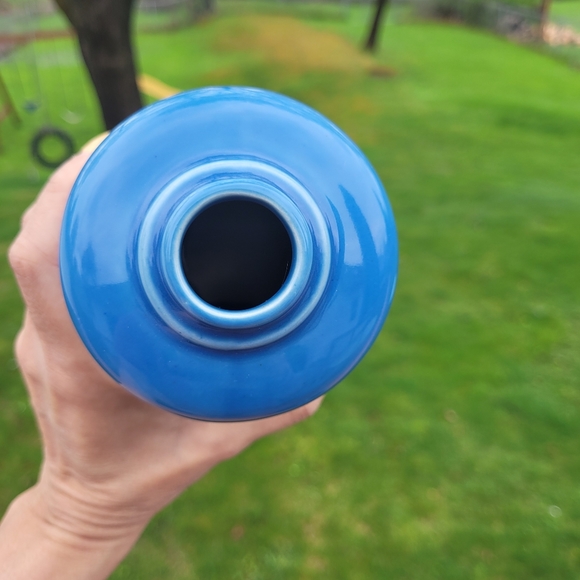 Vintage Accents Vintage Pottery Blue Ceramic Vases Textured Geometric Patterns Poshmark